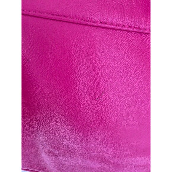 i.e. Pink Buttery Leather Jacket With Zipper Pockets & Notched Lapel Large to XL - Picture 10 of 12